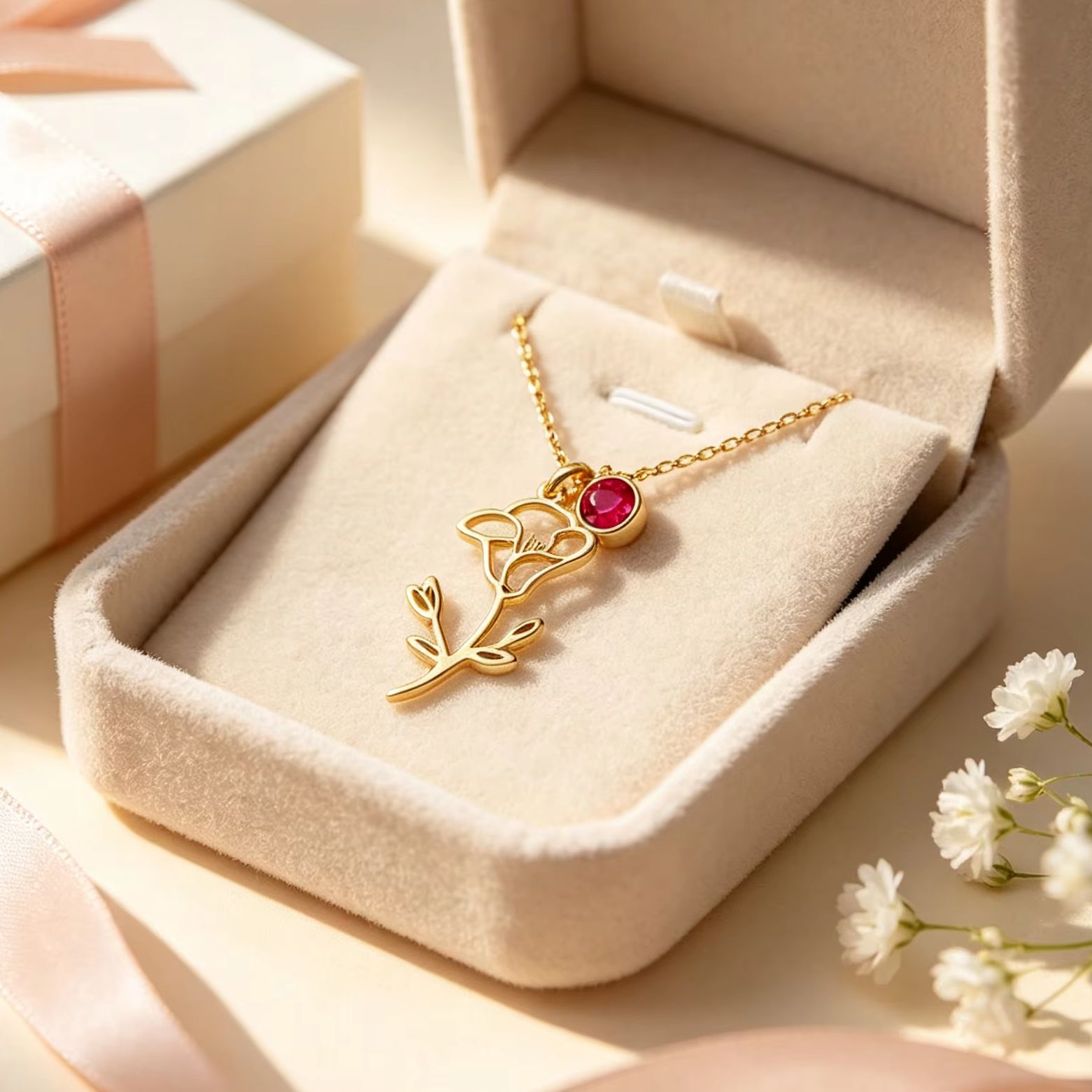 Personalisierte Geburtsmond-Bl – Birth Flower Necklace Bewertung und Preis